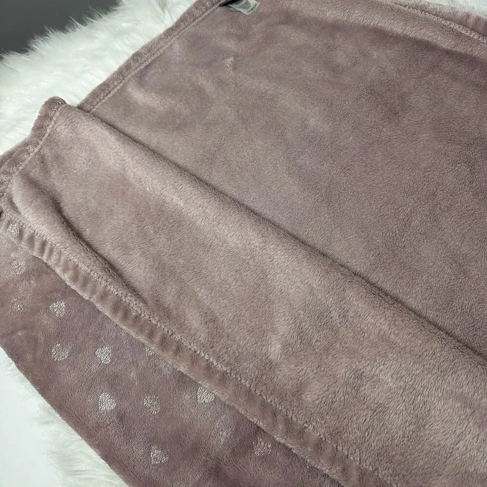 Adirondack Baby Blanket Silver Hearts Rose Pink Security 30